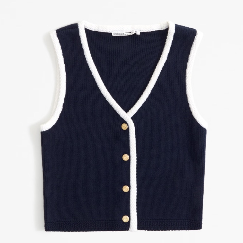 A&F Mara Button-Up Sweater Vest